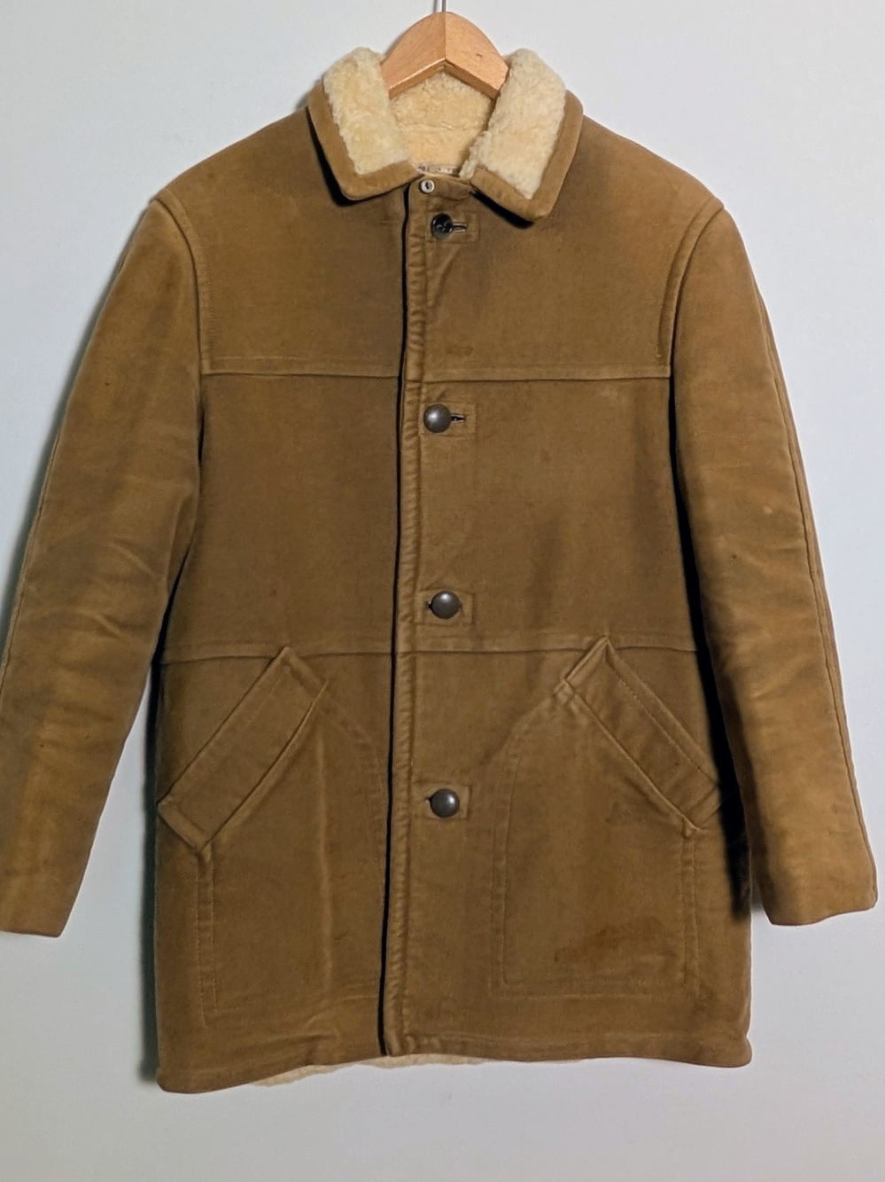 🧥Vintage 60s/70s Europe Craft Yugoslavia Genuine Fur-Lined Car Coat